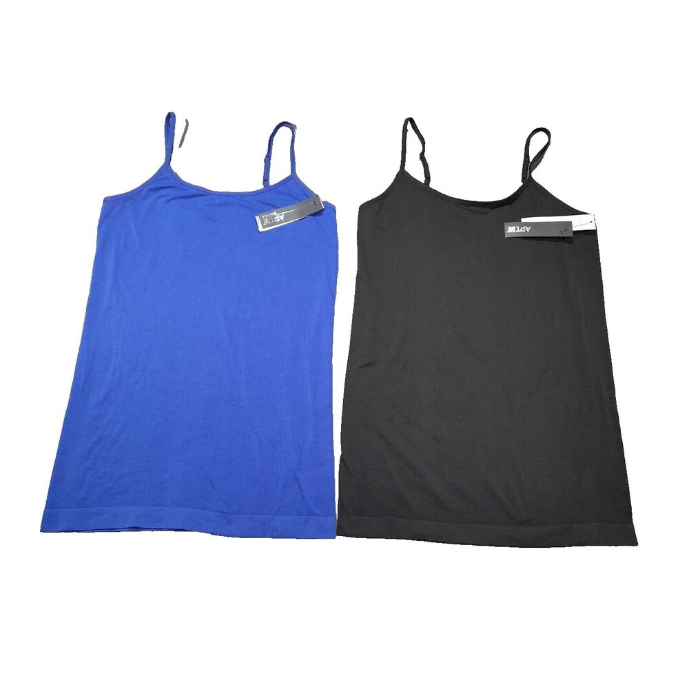 Pair of Apt. 9 Modern Essentials black and blue adjustable camis L/XL NWT Tanks